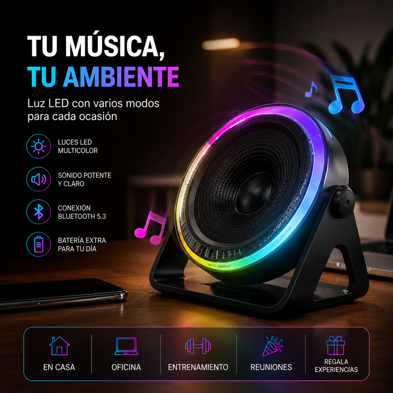 ALTAVOZ INALAMBRICO CON INDUCCION DE AUDIO-BLUETOOTH Y CARGADOR