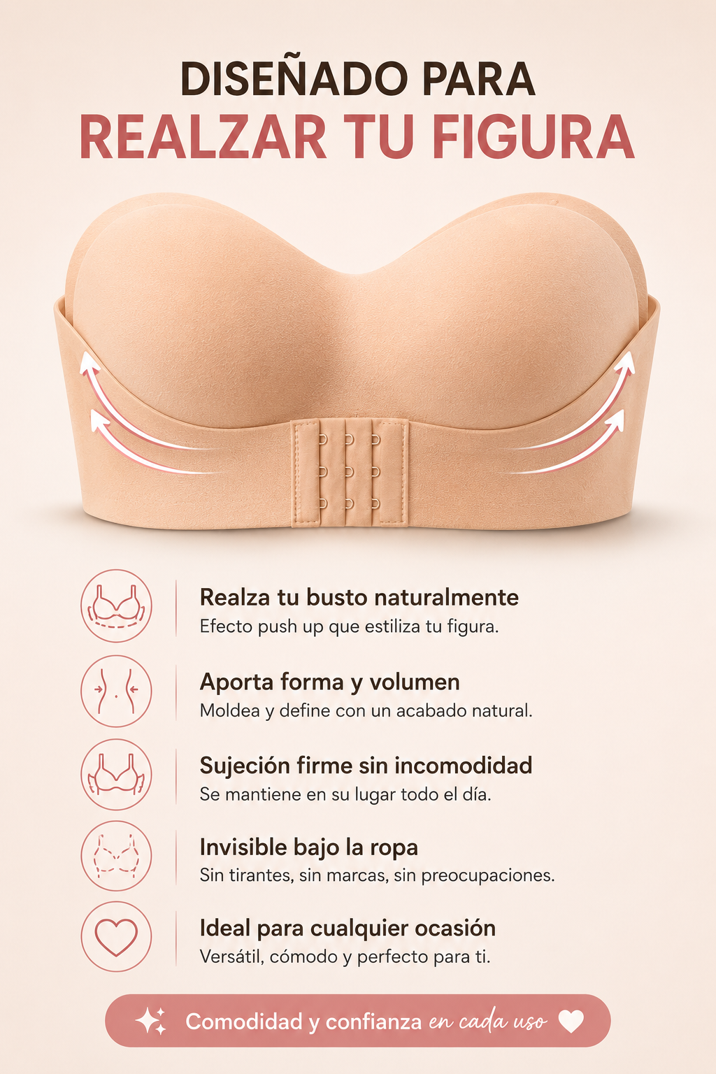 Brasier Strapless Premium (Soporte Perfecto Sin Tirantes)